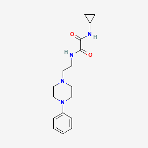 molecular formula C17H24N4O2 B2571539 N1-cyclopropyl-N2-(2-(4-phenylpiperazin-1-yl)ethyl)oxalamide CAS No. 1049369-56-3
