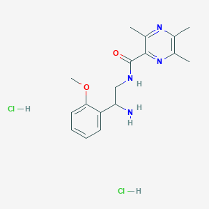 molecular formula C17H24Cl2N4O2 B2571554 N-[2-Amino-2-(2-methoxyphenyl)ethyl]-3,5,6-trimethylpyrazine-2-carboxamide;dihydrochloride CAS No. 2418692-49-4