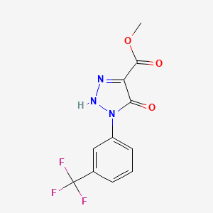 molecular formula C11H8F3N3O3 B2571634 Methyl 5-hydroxy-1-[3-(trifluoromethyl)phenyl]-1,2,3-triazole-4-carboxylate CAS No. 924861-64-3
