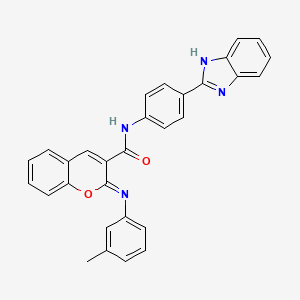 (2Z)-N-[4-(1H-benzimidazol-2-yl)phenyl]-2-[(3-methylphenyl)imino]-2H-chromene-3-carboxamide