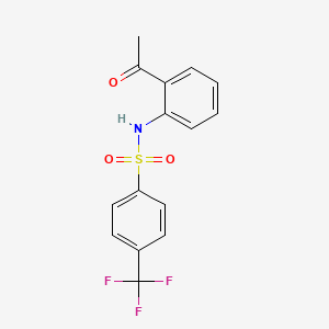molecular formula C15H12F3NO3S B2571644 N-(2-acetylphenyl)-4-(trifluoromethyl)benzenesulfonamide CAS No. 306977-73-1