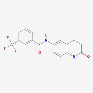 molecular formula C18H15F3N2O2 B2571649 N-(1-methyl-2-oxo-1,2,3,4-tetrahydroquinolin-6-yl)-3-(trifluoromethyl)benzamide CAS No. 922053-83-6