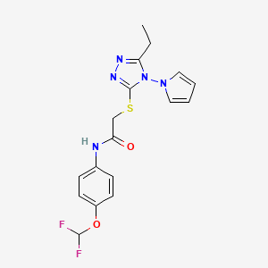 N-[4-(difluoromethoxy)phenyl]-2-{[5-ethyl-4-(1H-pyrrol-1-yl)-4H-1,2,4-triazol-3-yl]sulfanyl}acetamide