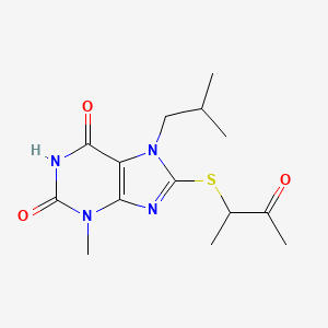 7-isobutyl-3-methyl-8-((3-oxobutan-2-yl)thio)-1H-purine-2,6(3H,7H)-dione
