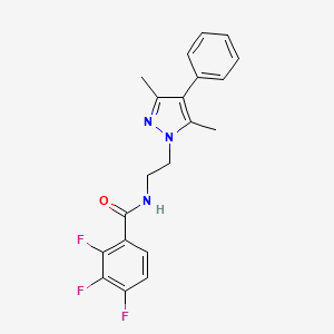molecular formula C20H18F3N3O B2571695 N-(2-(3,5-dimethyl-4-phenyl-1H-pyrazol-1-yl)ethyl)-2,3,4-trifluorobenzamide CAS No. 2034505-51-4