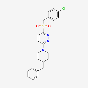 B2571710 3-(4-Benzylpiperidin-1-yl)-6-((4-chlorobenzyl)sulfonyl)pyridazine CAS No. 1357888-68-6
