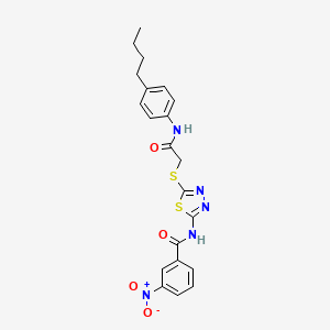 molecular formula C21H21N5O4S2 B2571717 N-(5-((2-((4-butylphenyl)amino)-2-oxoethyl)thio)-1,3,4-thiadiazol-2-yl)-3-nitrobenzamide CAS No. 868976-16-3