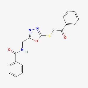 molecular formula C18H15N3O3S B2571725 N-[(5-phenacylsulfanyl-1,3,4-oxadiazol-2-yl)methyl]benzamide CAS No. 872613-64-4