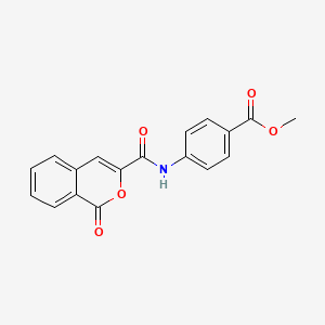molecular formula C18H13NO5 B2571741 methyl 4-(1-oxo-1H-isochromene-3-amido)benzoate CAS No. 890646-66-9