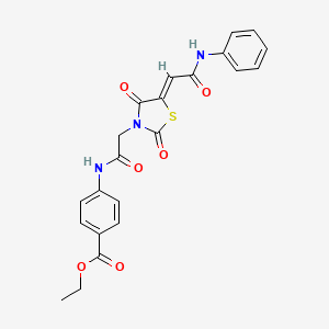 (Z)-ethyl 4-(2-(2,4-dioxo-5-(2-oxo-2-(phenylamino)ethylidene)thiazolidin-3-yl)acetamido)benzoate
