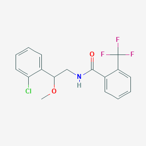 molecular formula C17H15ClF3NO2 B2571749 N-[2-(2-chlorophenyl)-2-methoxyethyl]-2-(trifluoromethyl)benzamide CAS No. 1788559-11-4