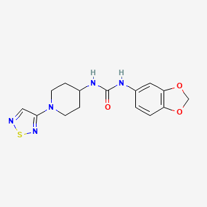 molecular formula C15H17N5O3S B2571768 3-(2H-1,3-benzodioxol-5-yl)-1-[1-(1,2,5-thiadiazol-3-yl)piperidin-4-yl]urea CAS No. 2097897-41-9