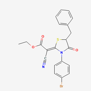 (Z)-ethyl 2-(5-benzyl-3-(4-bromophenyl)-4-oxothiazolidin-2-ylidene)-2-cyanoacetate