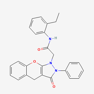molecular formula C26H23N3O3 B2571795 N-(2-ethylphenyl)-2-{3-oxo-2-phenyl-1H,2H,3H,4H-chromeno[2,3-c]pyrazol-1-yl}acetamide CAS No. 1224009-17-9