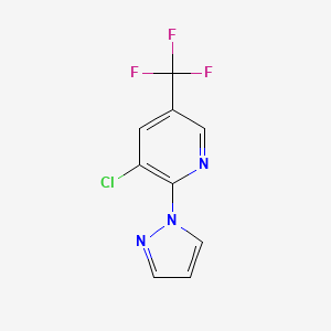 molecular formula C9H5ClF3N3 B2571797 3-chloro-2-(1H-pyrazol-1-yl)-5-(trifluoromethyl)pyridine CAS No. 318469-19-1