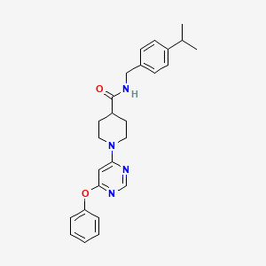 B2571800 N-(4-isopropylbenzyl)-1-(6-phenoxypyrimidin-4-yl)piperidine-4-carboxamide CAS No. 1251672-76-0