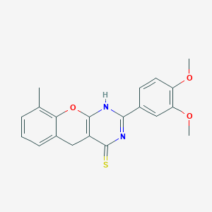2-(3,4-Dimethoxyphenyl)-9-methyl-1,5-dihydrochromeno[2,3-d]pyrimidine-4-thione