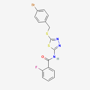 N-(5-((4-bromobenzyl)thio)-1,3,4-thiadiazol-2-yl)-2-fluorobenzamide