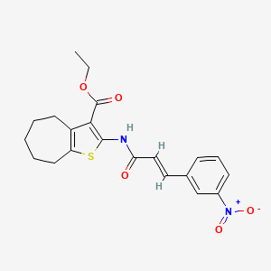 (E)-ethyl 2-(3-(3-nitrophenyl)acrylamido)-5,6,7,8-tetrahydro-4H-cyclohepta[b]thiophene-3-carboxylate