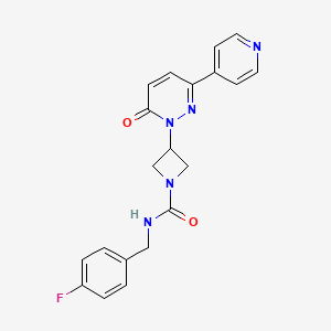 molecular formula C20H18FN5O2 B2571818 N-[(4-fluorophenyl)methyl]-3-[6-oxo-3-(pyridin-4-yl)-1,6-dihydropyridazin-1-yl]azetidine-1-carboxamide CAS No. 2380185-38-4