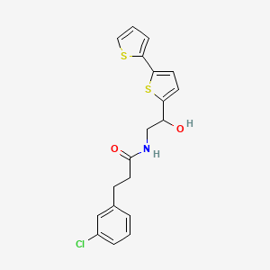 molecular formula C19H18ClNO2S2 B2571821 N-(2-{[2,2'-bithiophene]-5-yl}-2-hydroxyethyl)-3-(3-chlorophenyl)propanamide CAS No. 2097932-10-8