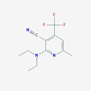 molecular formula C12H14F3N3 B2571840 2-(diethylamino)-6-methyl-4-(trifluoromethyl)pyridine-3-carbonitrile CAS No. 478049-73-9