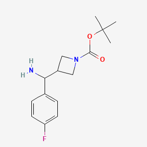 molecular formula C15H21FN2O2 B2571845 tert-butyl3-[amino(4-fluorophenyl)methyl]azetidine-1-carboxylate CAS No. 1414777-94-8