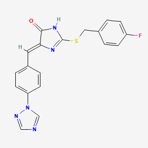 2-[(4-fluorobenzyl)sulfanyl]-4-{(Z)-[4-(1H-1,2,4-triazol-1-yl)phenyl]methylidene}-1H-imidazol-5-one