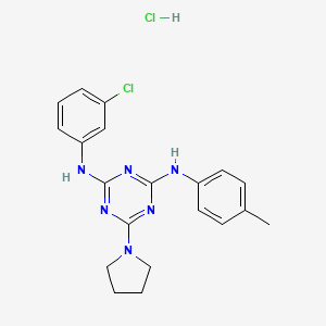 N2-(3-chlorophenyl)-6-(pyrrolidin-1-yl)-N4-(p-tolyl)-1,3,5-triazine-2,4-diamine hydrochloride