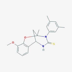 3-(3,5-dimethylphenyl)-10-methoxy-2-methyl-5,6-dihydro-2H-2,6-methanobenzo[g][1,3,5]oxadiazocine-4(3H)-thione