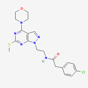2-(4-chlorophenyl)-N-(2-(6-(methylthio)-4-morpholino-1H-pyrazolo[3,4-d]pyrimidin-1-yl)ethyl)acetamide