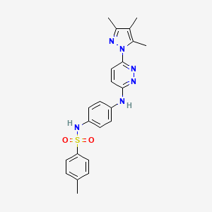 4-methyl-N-(4-((6-(3,4,5-trimethyl-1H-pyrazol-1-yl)pyridazin-3-yl)amino)phenyl)benzenesulfonamide