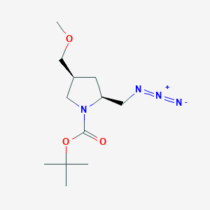 molecular formula C12H22N4O3 B2571884 Tert-butyl (2S,4S)-2-(azidomethyl)-4-(methoxymethyl)pyrrolidine-1-carboxylate CAS No. 2567489-69-2