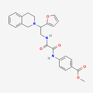 molecular formula C25H25N3O5 B2571887 methyl 4-({[2-(furan-2-yl)-2-(1,2,3,4-tetrahydroisoquinolin-2-yl)ethyl]carbamoyl}formamido)benzoate CAS No. 898458-91-8