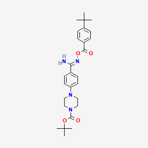 molecular formula C27H36N4O4 B2571888 tert-butyl 4-(4-{N'-[(4-tert-butylphenyl)carbonyloxy]carbamimidoyl}phenyl)piperazine-1-carboxylate CAS No. 1273562-42-7