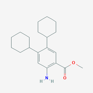 molecular formula C20H29NO2 B2571890 Methyl 2-amino-4,5-dicyclohexylbenzoate CAS No. 2225147-35-1