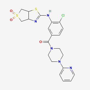 (4-Chloro-3-((5,5-dioxido-3a,4,6,6a-tetrahydrothieno[3,4-d]thiazol-2-yl)amino)phenyl)(4-(pyridin-2-yl)piperazin-1-yl)methanone