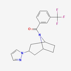 ((1R,5S)-3-(1H-pyrazol-1-yl)-8-azabicyclo[3.2.1]octan-8-yl)(3-(trifluoromethyl)phenyl)methanone