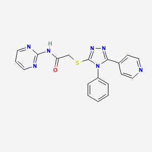 2-{[4-phenyl-5-(pyridin-4-yl)-4H-1,2,4-triazol-3-yl]sulfanyl}-N-(pyrimidin-2-yl)acetamide