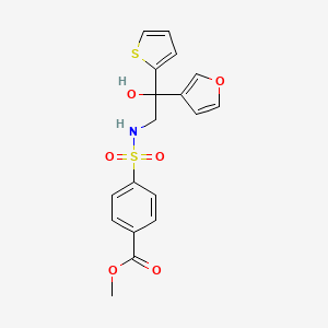 molecular formula C18H17NO6S2 B2571900 Methyl 4-{[2-(furan-3-yl)-2-hydroxy-2-(thiophen-2-yl)ethyl]sulfamoyl}benzoate CAS No. 2097920-51-7