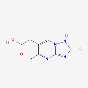 2-{5,7-Dimethyl-2-sulfanyl-[1,2,4]triazolo[1,5-a]pyrimidin-6-yl}acetic acid