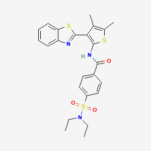 molecular formula C24H25N3O3S3 B2571915 N-[3-(1,3-benzothiazol-2-yl)-4,5-dimethylthiophen-2-yl]-4-(diethylsulfamoyl)benzamide CAS No. 886958-76-5