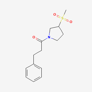 1-(3-(Methylsulfonyl)pyrrolidin-1-yl)-3-phenylpropan-1-one