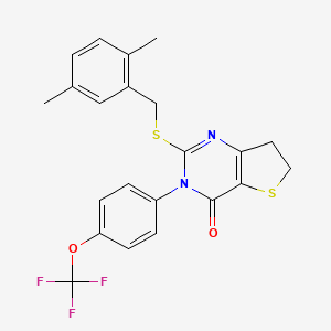 2-((2,5-dimethylbenzyl)thio)-3-(4-(trifluoromethoxy)phenyl)-6,7-dihydrothieno[3,2-d]pyrimidin-4(3H)-one