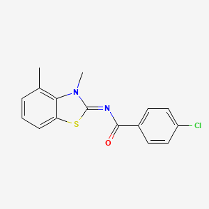 (E)-4-chloro-N-(3,4-dimethylbenzo[d]thiazol-2(3H)-ylidene)benzamide