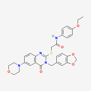 2-[3-(1,3-benzodioxol-5-ylmethyl)-6-morpholin-4-yl-4-oxoquinazolin-2-yl]sulfanyl-N-(4-ethoxyphenyl)acetamide