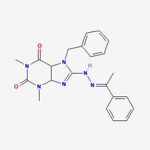 7-benzyl-1,3-dimethyl-8-[(2E)-2-(1-phenylethylidene)hydrazin-1-yl]-2,3,6,7-tetrahydro-1H-purine-2,6-dione