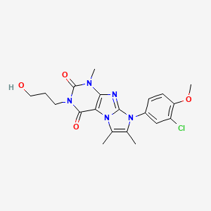 6-(3-Chloro-4-methoxyphenyl)-2-(3-hydroxypropyl)-4,7,8-trimethylpurino[7,8-a]imidazole-1,3-dione