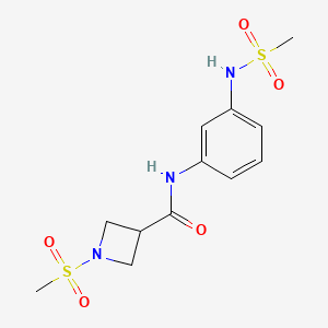 molecular formula C12H17N3O5S2 B2571960 N-(3-(methylsulfonamido)phenyl)-1-(methylsulfonyl)azetidine-3-carboxamide CAS No. 1448130-96-8
