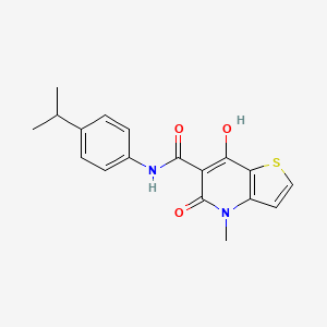 molecular formula C18H18N2O3S B2571966 7-hydroxy-N-(4-isopropylphenyl)-4-methyl-5-oxo-4,5-dihydrothieno[3,2-b]pyridine-6-carboxamide CAS No. 1251556-15-6
